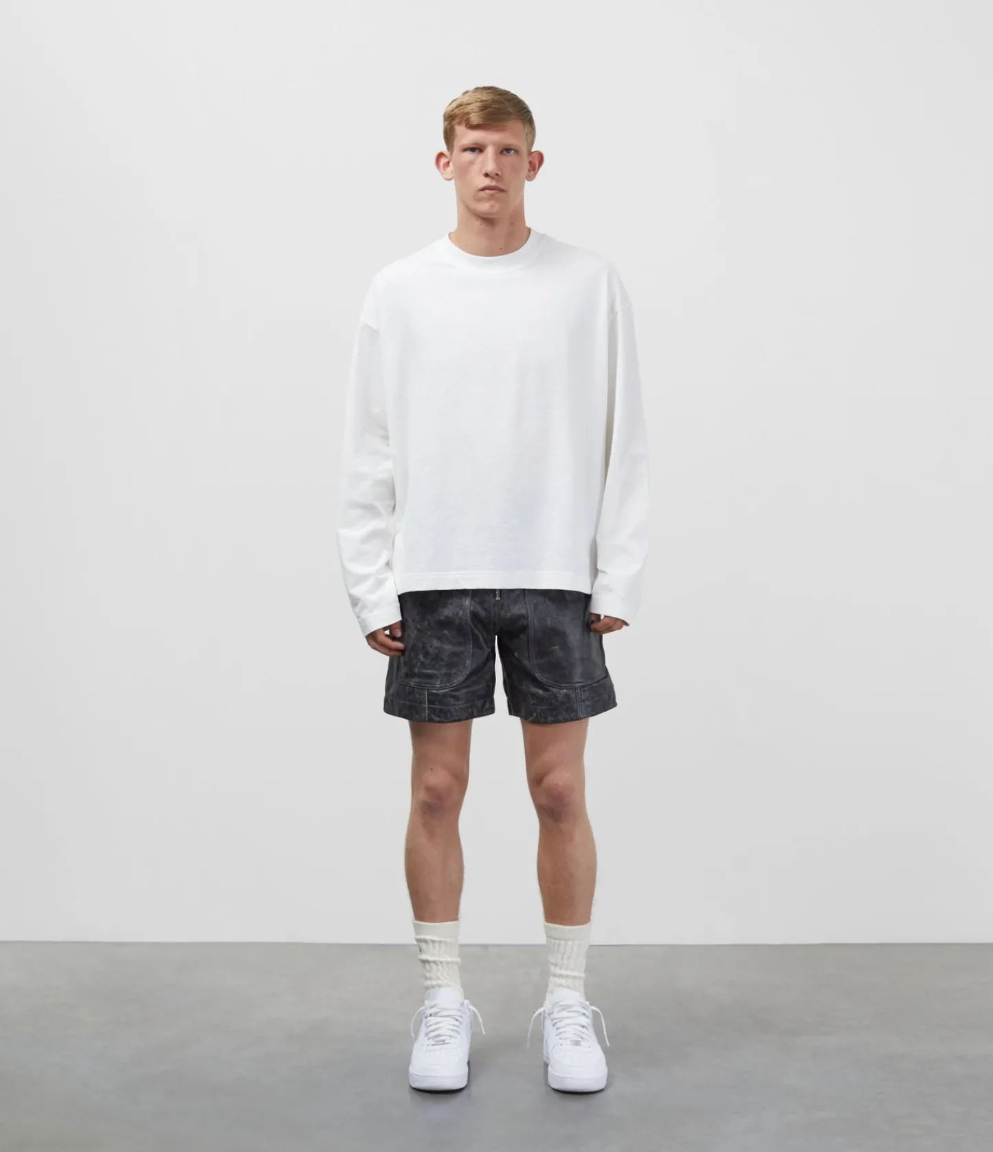 Cole Buxton CB CRACKED LEATHER SHORTS| Shorts
