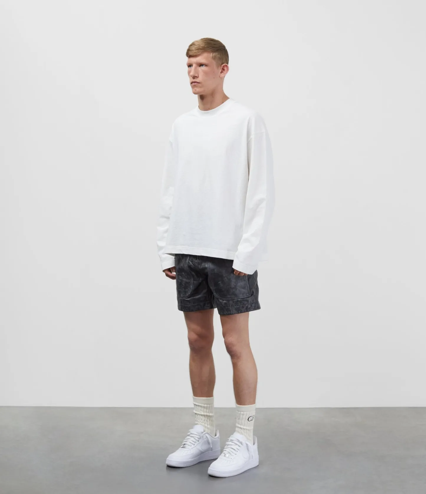 Cole Buxton CB CRACKED LEATHER SHORTS| Shorts