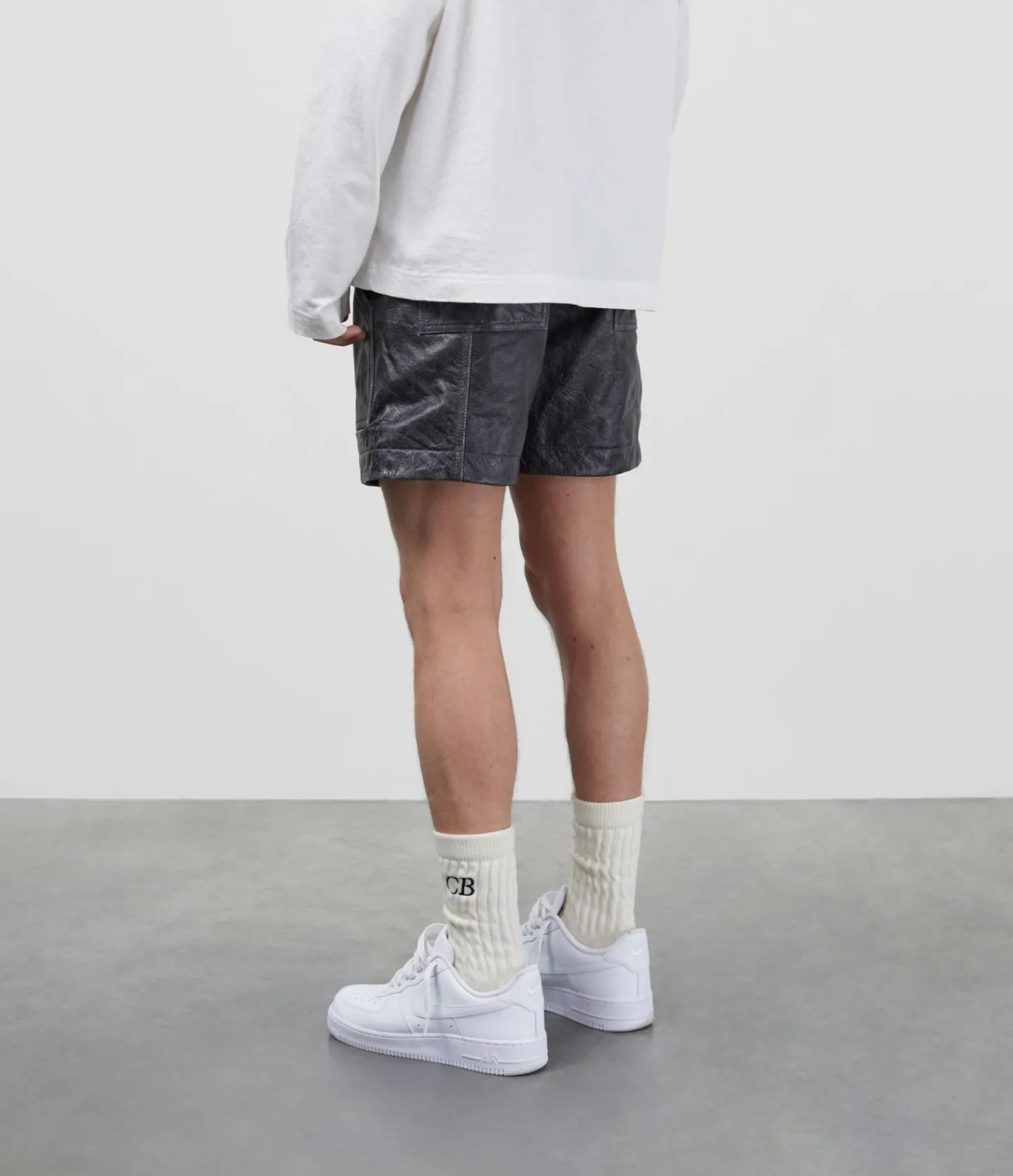 Cole Buxton CB CRACKED LEATHER SHORTS| Shorts