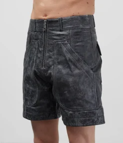 Cole Buxton CB CRACKED LEATHER SHORTS| Shorts