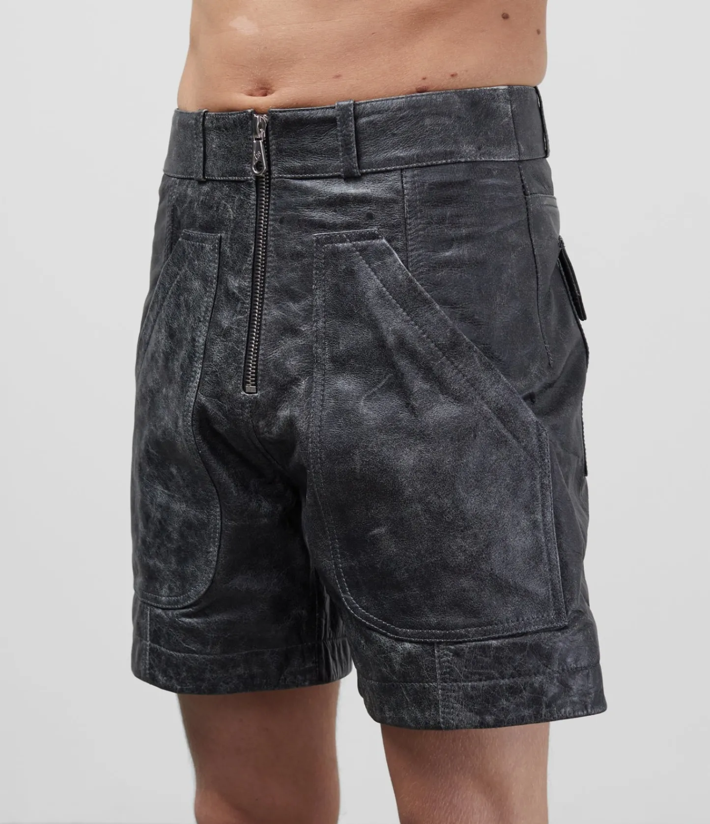 Cole Buxton CB CRACKED LEATHER SHORTS| Shorts