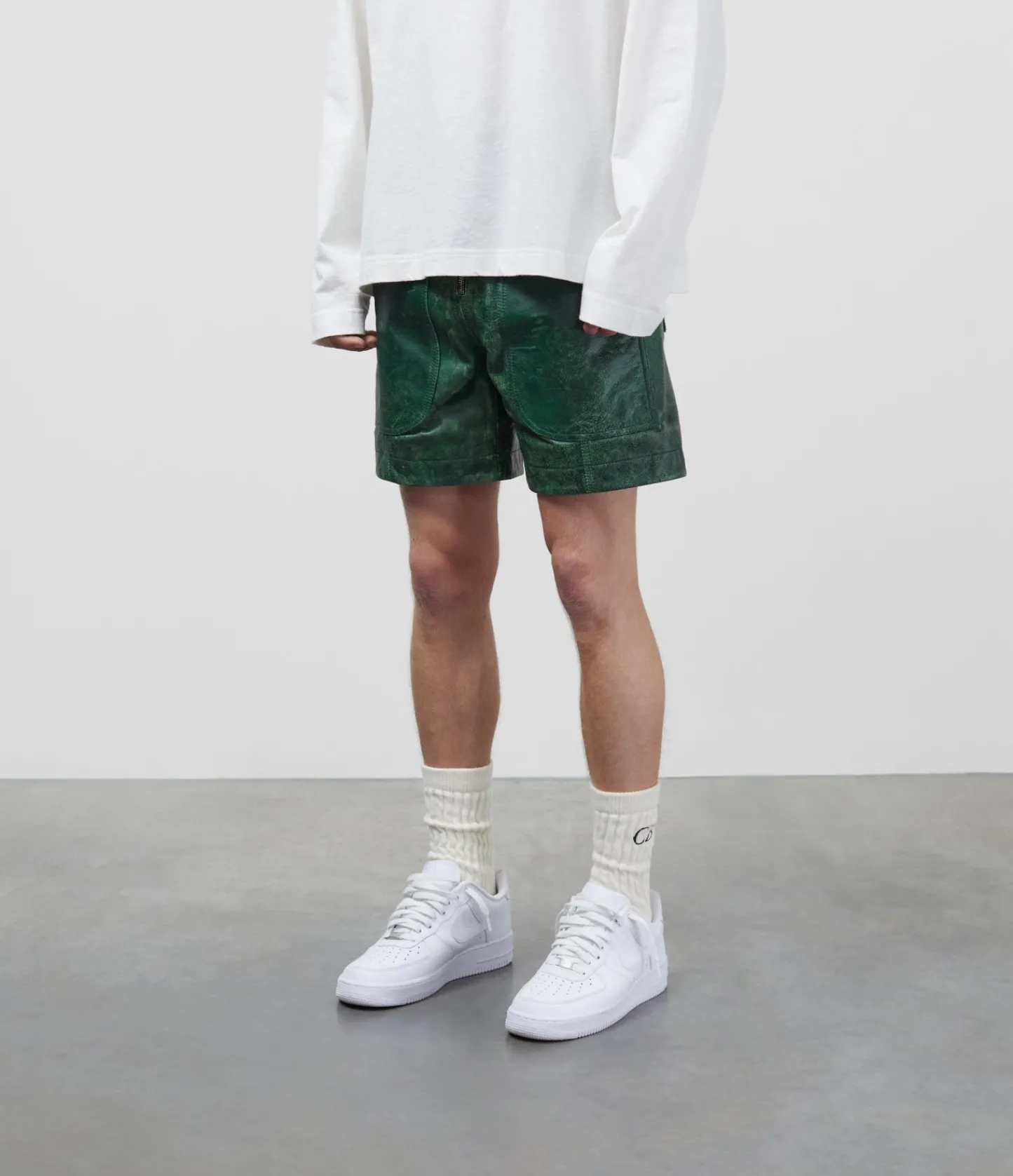 Cole Buxton CB CRACKED LEATHER SHORTS| Shorts