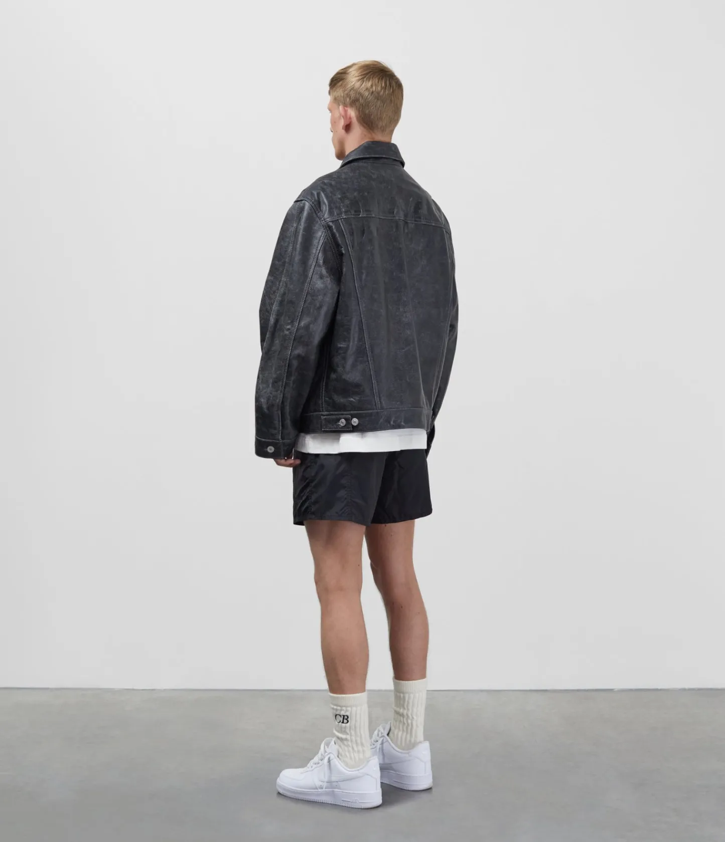 Cole Buxton CB CRACKED LEATHER TRUCKER| Outerwear|Leather
