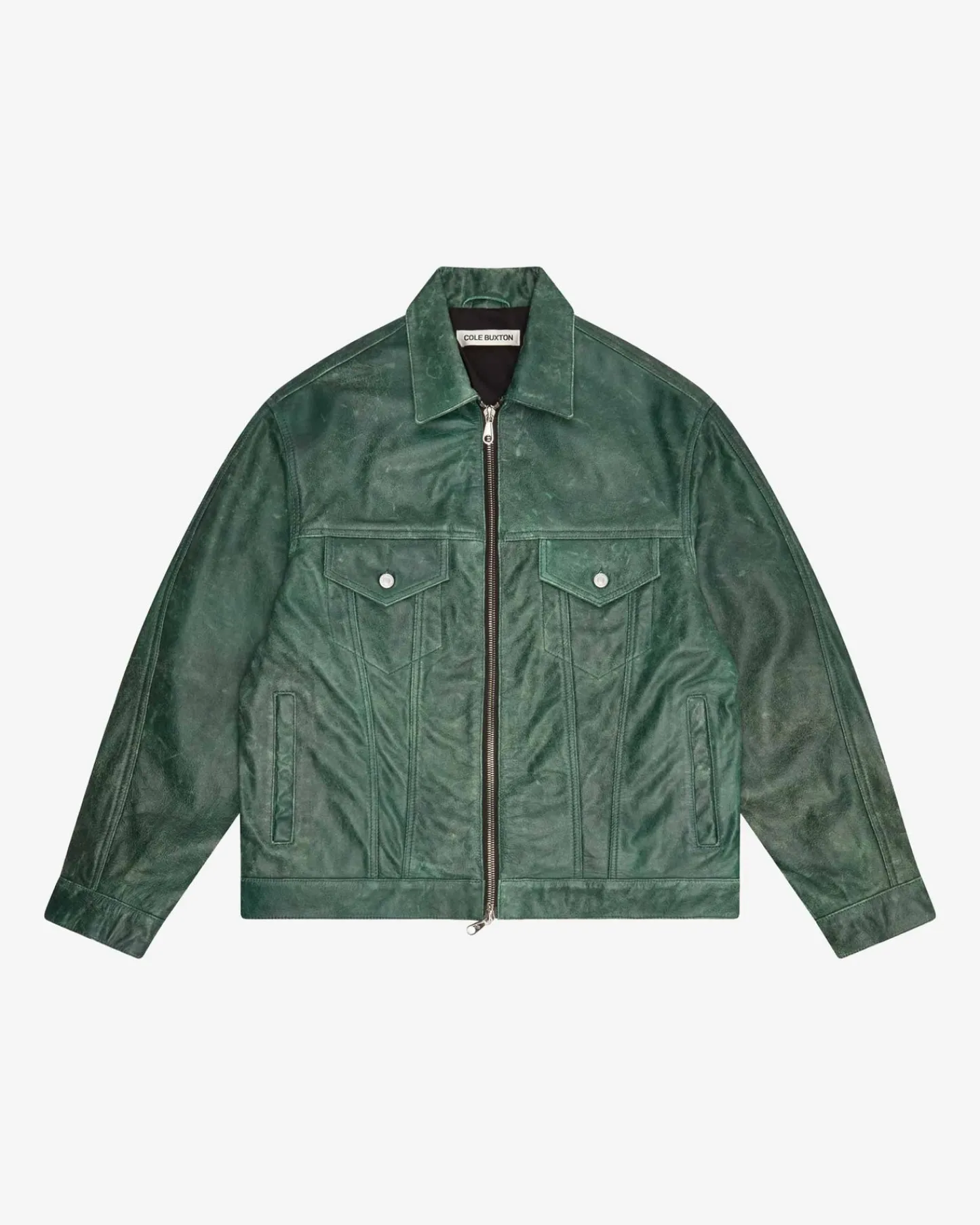 Cole Buxton CB CRACKED LEATHER TRUCKER| Outerwear|Leather