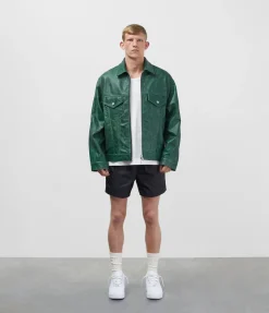 Cole Buxton CB CRACKED LEATHER TRUCKER| Outerwear|Leather