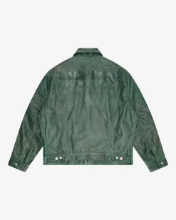 Cole Buxton CB CRACKED LEATHER TRUCKER| Outerwear|Leather