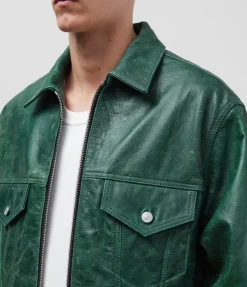 Cole Buxton CB CRACKED LEATHER TRUCKER| Outerwear|Leather