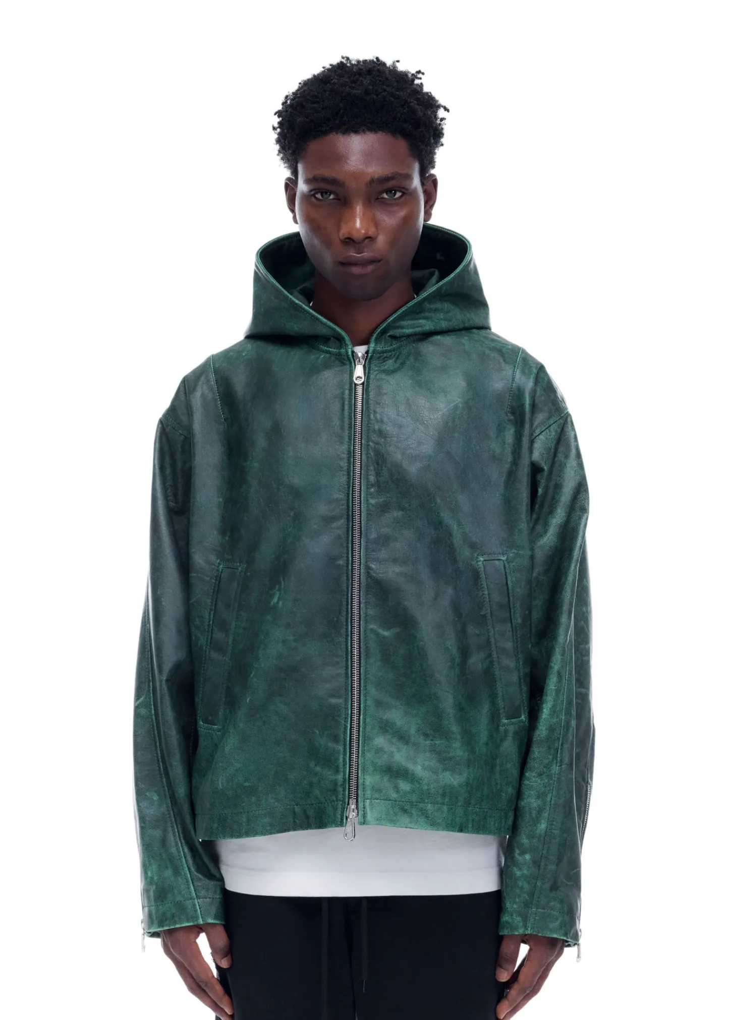 Cole Buxton CB HOODED LEATHER JACKET| Outerwear|Leather