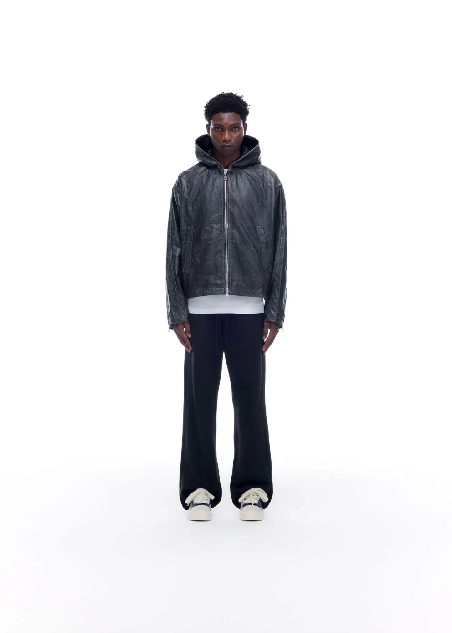 Cole Buxton CB HOODED LEATHER JACKET| Outerwear|Leather