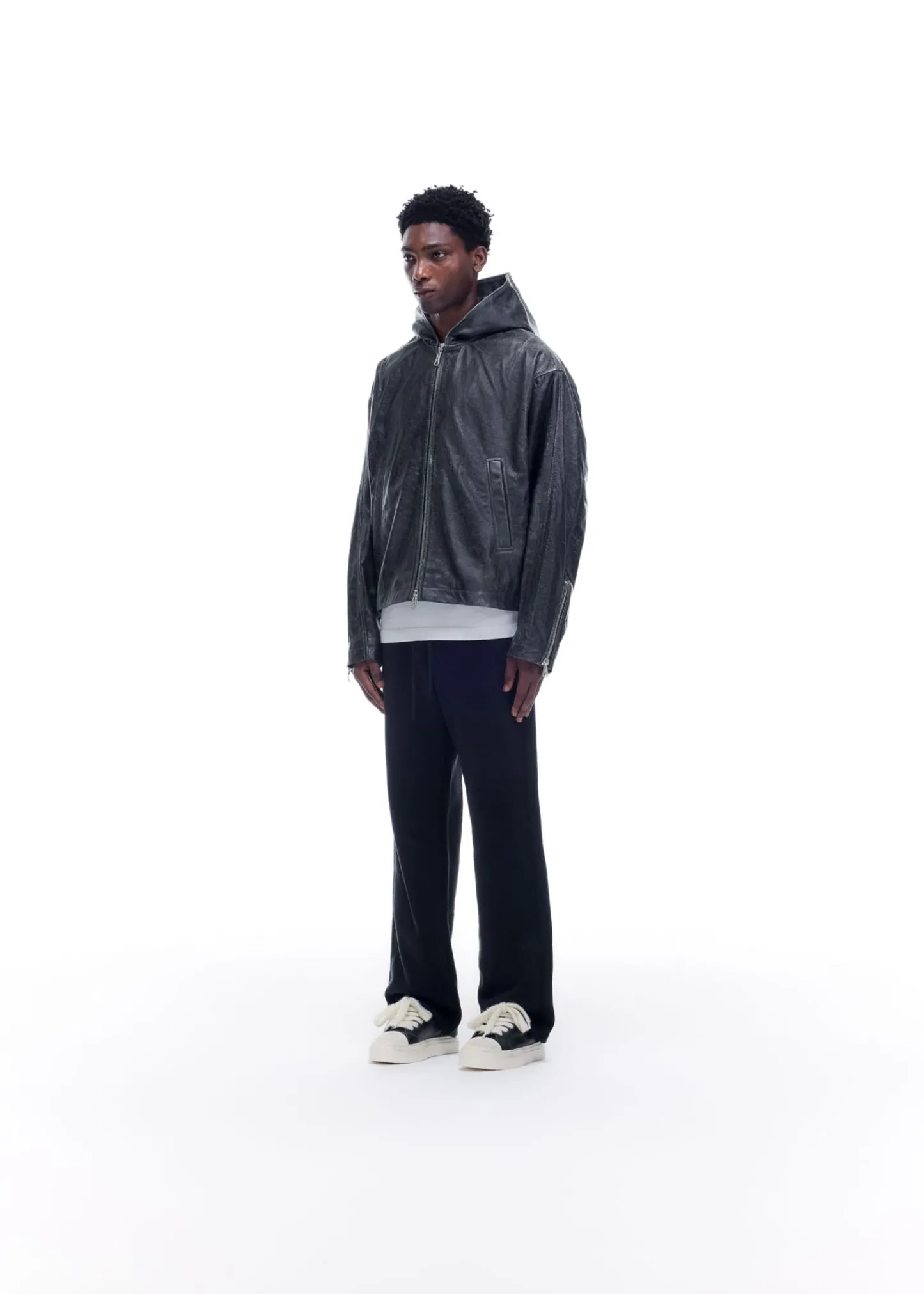 Cole Buxton CB HOODED LEATHER JACKET| Outerwear|Leather