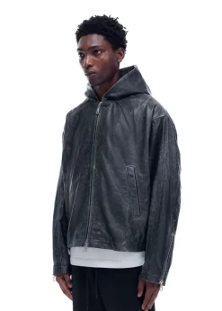 Cole Buxton CB HOODED LEATHER JACKET| Outerwear|Leather