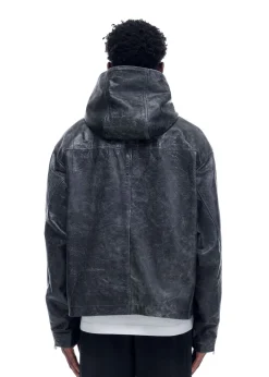 Cole Buxton CB HOODED LEATHER JACKET| Outerwear|Leather