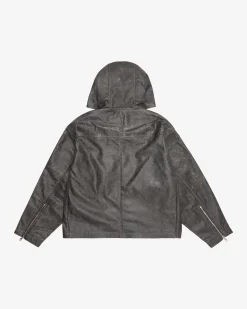 Cole Buxton CB HOODED LEATHER JACKET| Outerwear|Leather