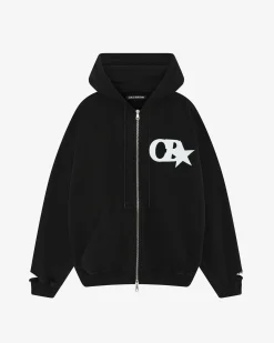 Cole Buxton CB STAR DISTRESSED POCKET ZIPPED HOODIE| Hoodies