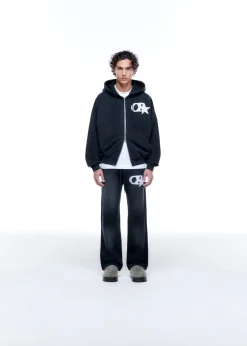 Cole Buxton CB STAR DISTRESSED POCKET ZIPPED HOODIE| Hoodies