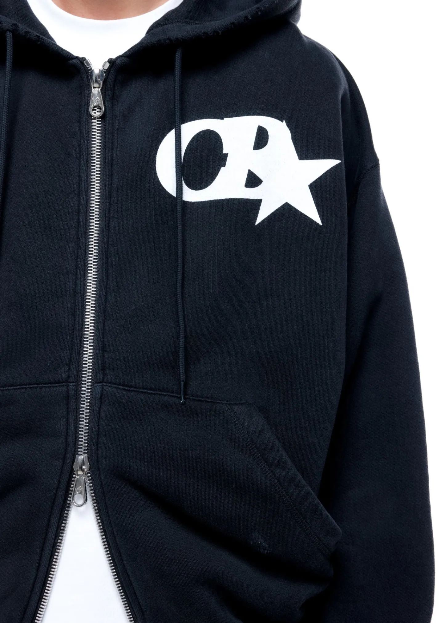 Cole Buxton CB STAR DISTRESSED POCKET ZIPPED HOODIE| Hoodies