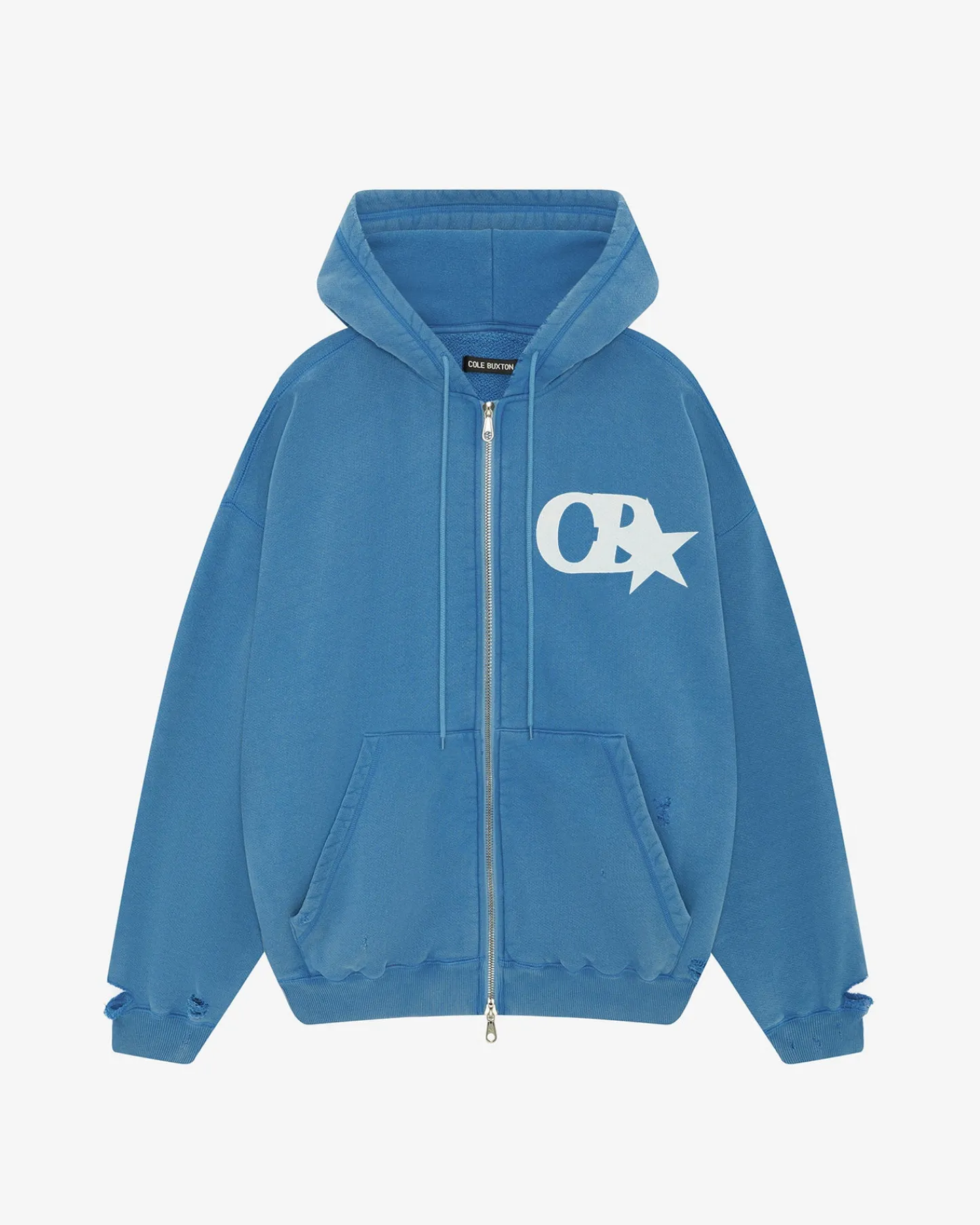 Cole Buxton CB STAR DISTRESSED POCKET ZIPPED HOODIE| Hoodies