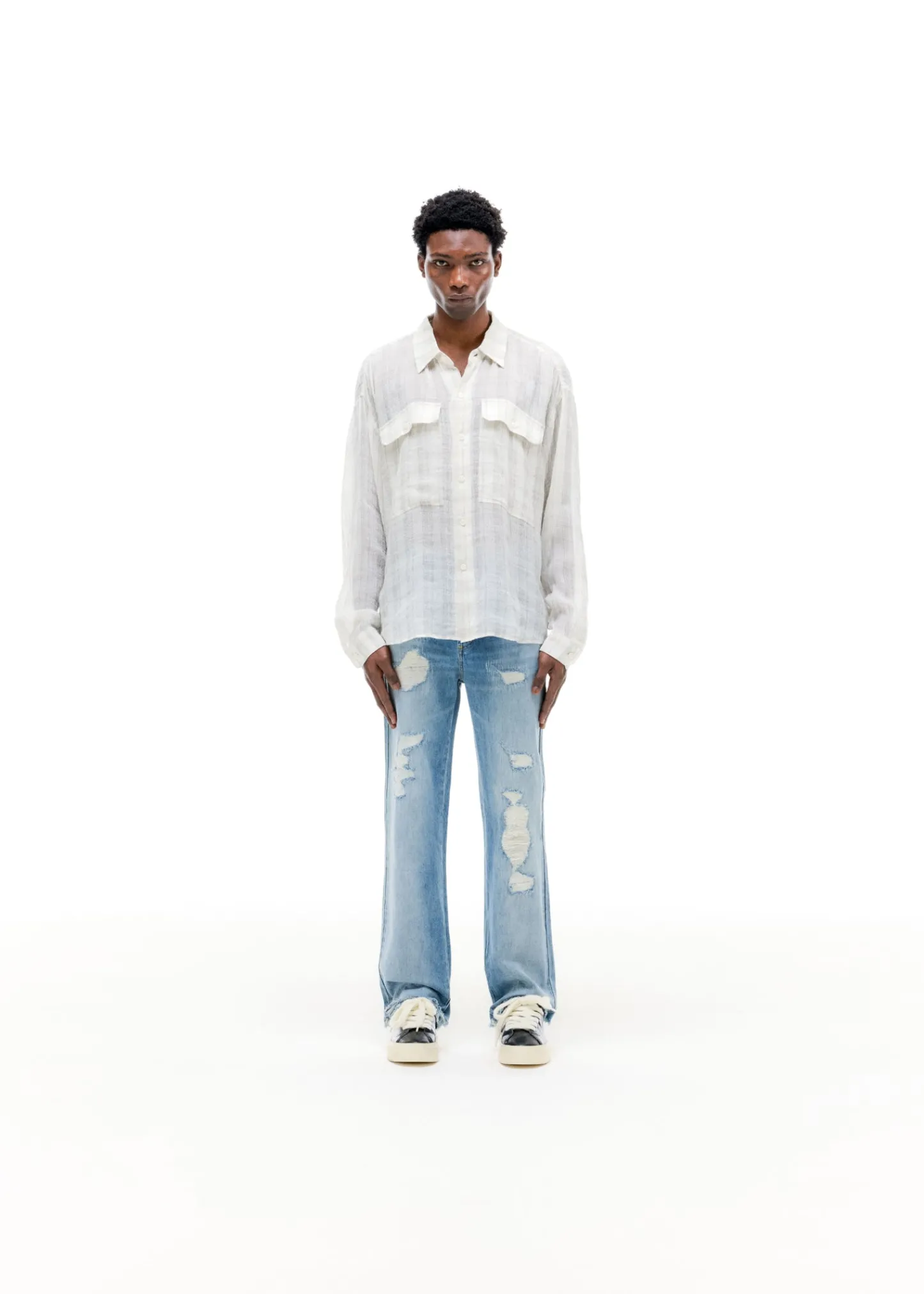 Cole Buxton CHECKED SLUBBY SHIRT| Shirts