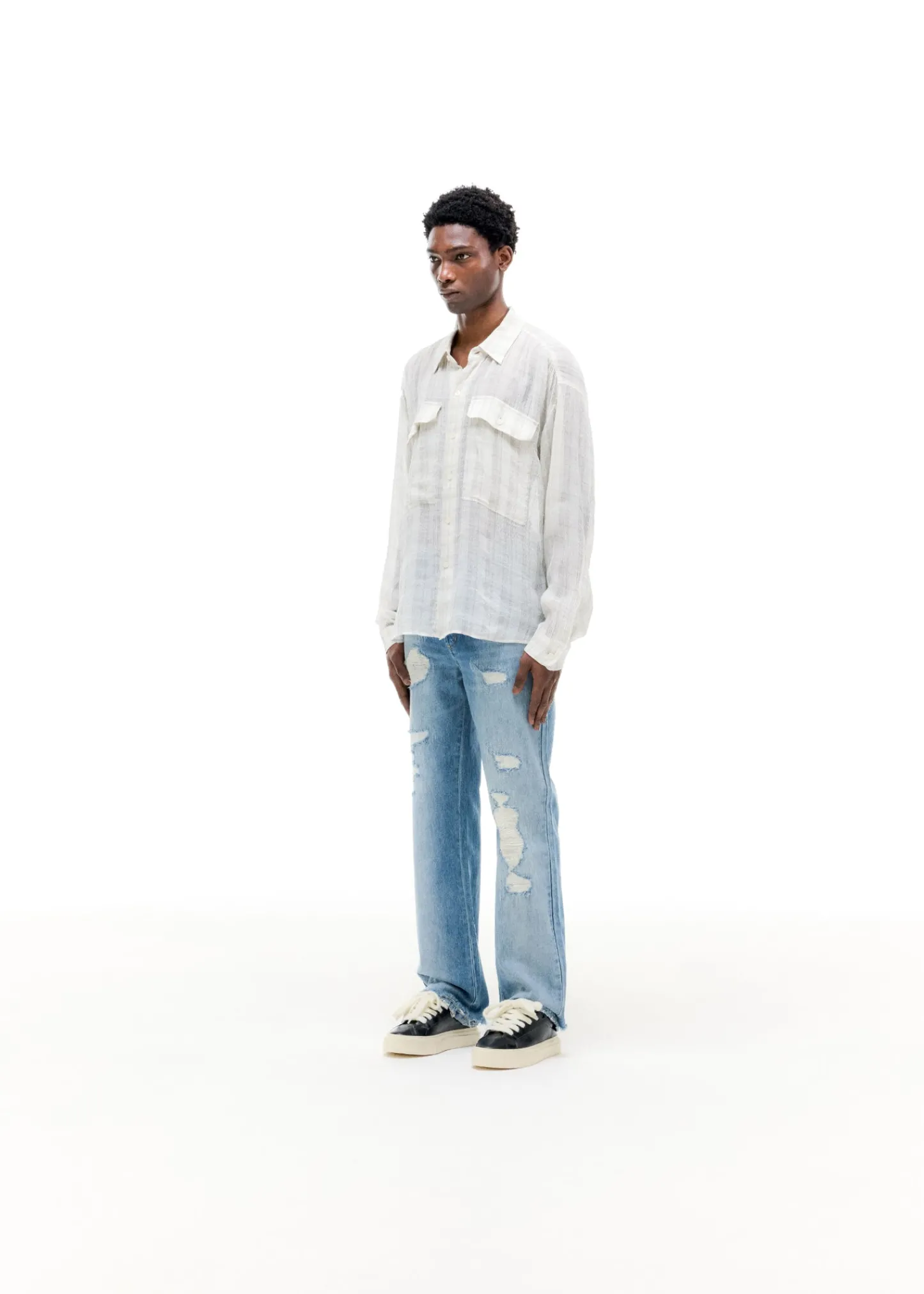 Cole Buxton CHECKED SLUBBY SHIRT| Shirts