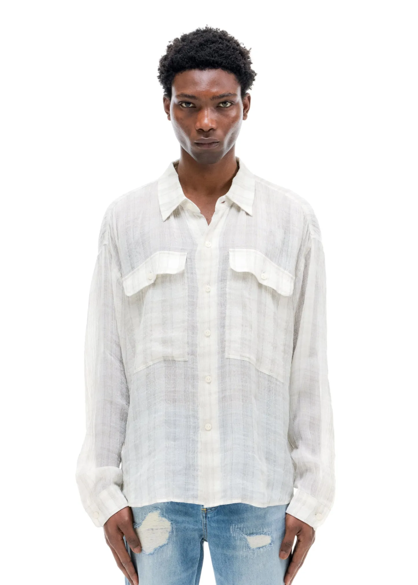 Cole Buxton CHECKED SLUBBY SHIRT| Shirts