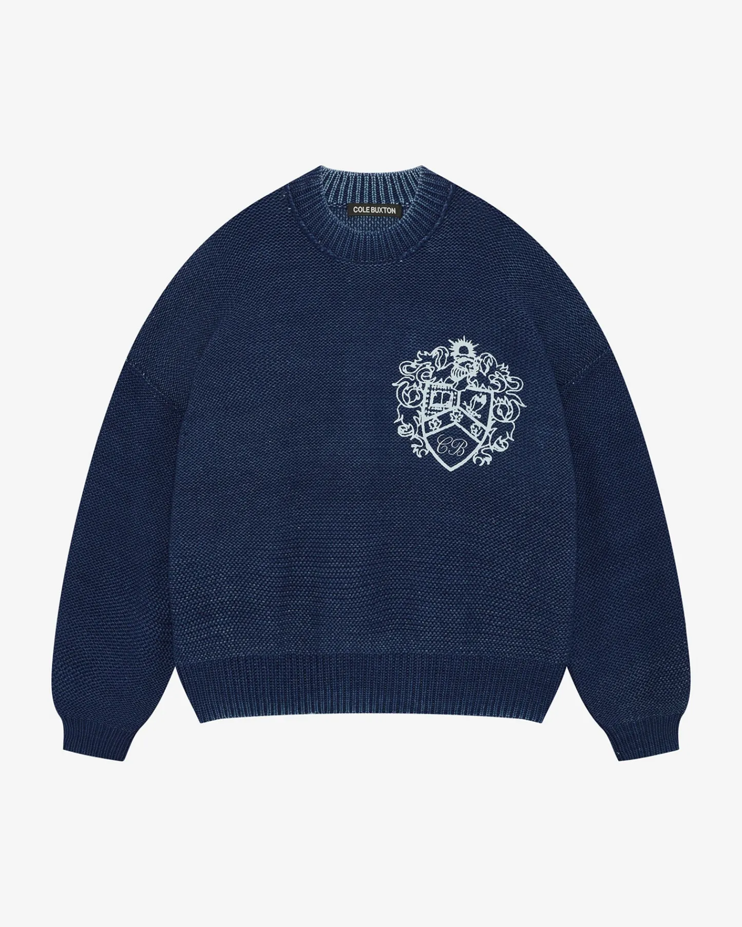 Cole Buxton COLLEGIATE CREST KNIT SWEATER| Knitwear