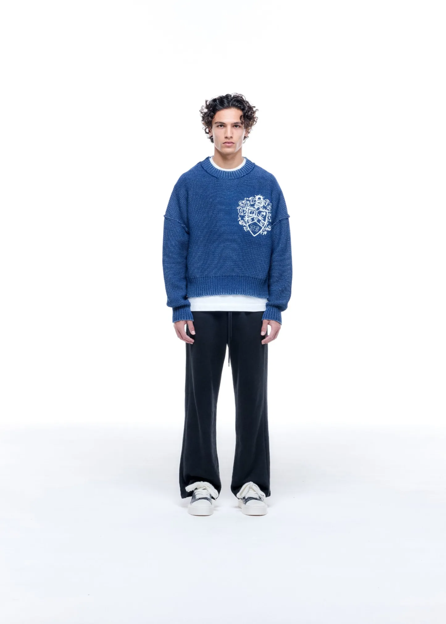 Cole Buxton COLLEGIATE CREST KNIT SWEATER| Knitwear