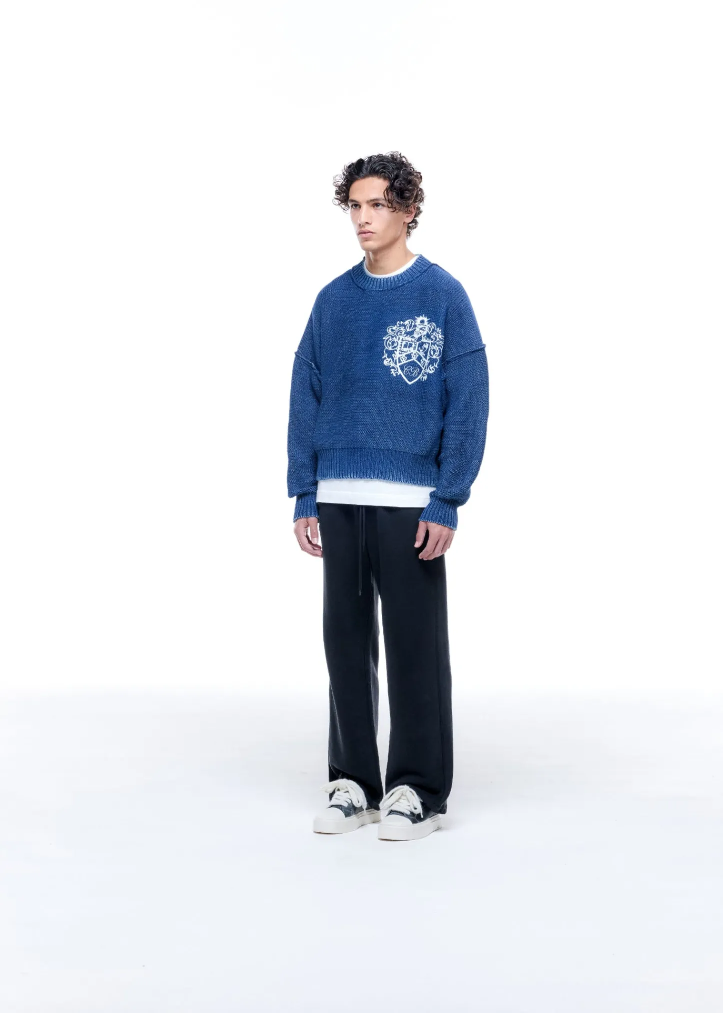 Cole Buxton COLLEGIATE CREST KNIT SWEATER| Knitwear
