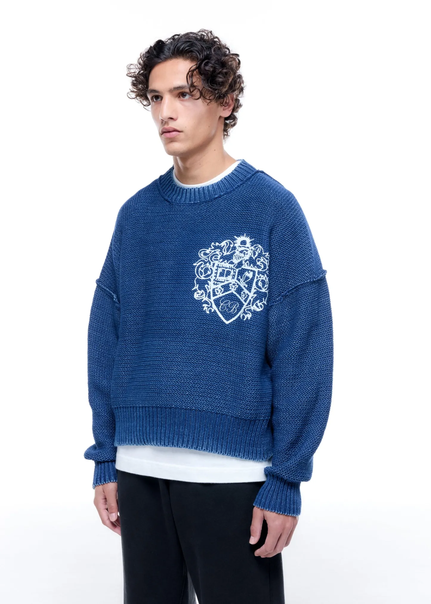Cole Buxton COLLEGIATE CREST KNIT SWEATER| Knitwear
