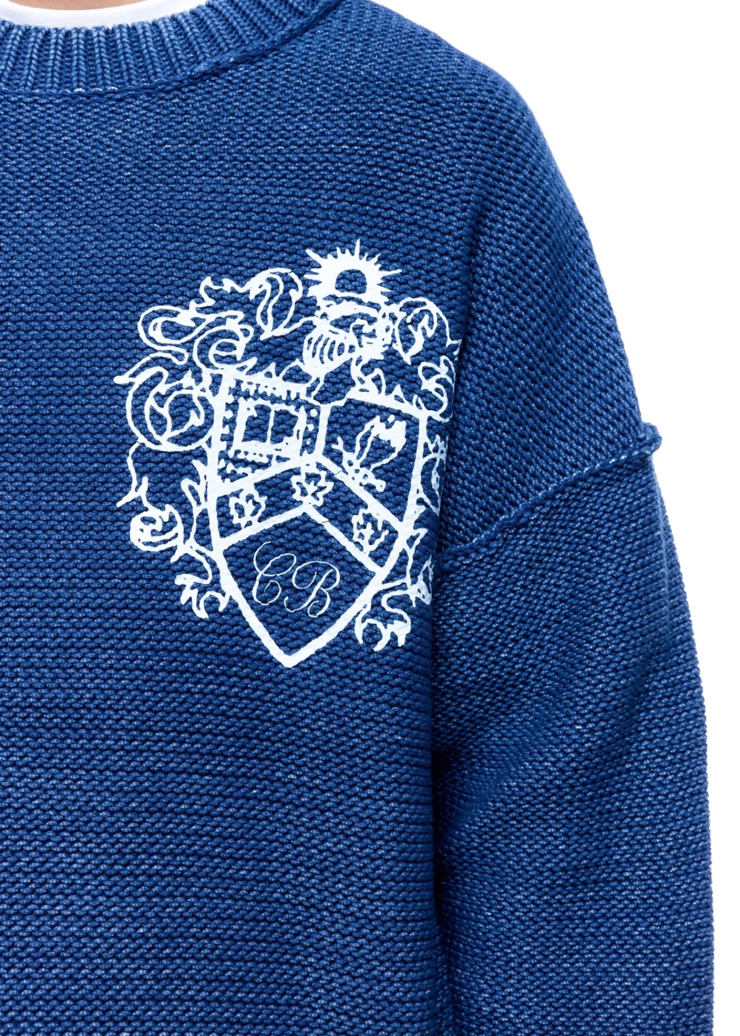 Cole Buxton COLLEGIATE CREST KNIT SWEATER| Knitwear