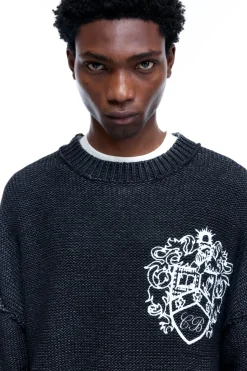 Cole Buxton COLLEGIATE CREST KNIT SWEATER| Knitwear