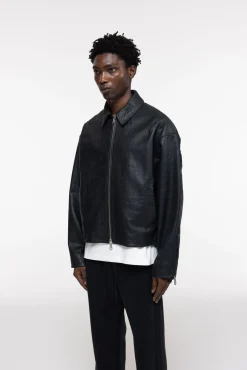 Cole Buxton CROC LEATHER JACKET| Outerwear|Leather