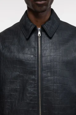 Cole Buxton CROC LEATHER JACKET| Outerwear|Leather