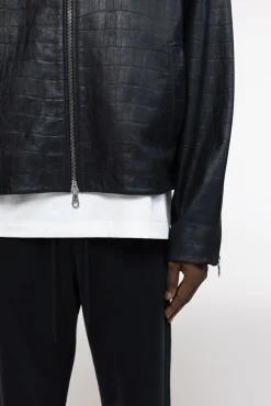 Cole Buxton CROC LEATHER JACKET| Outerwear|Leather