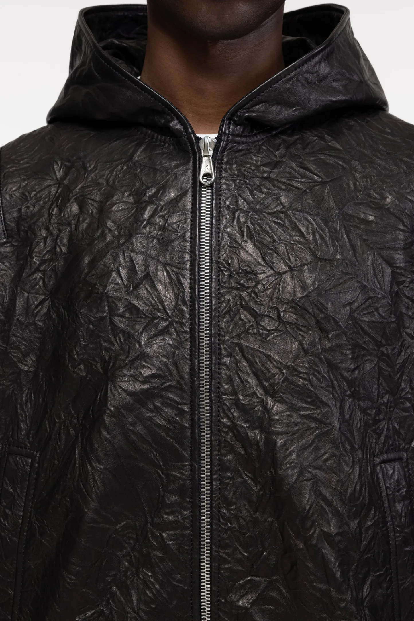 Cole Buxton CRUNCH ZIPPED LEATHER JACKET| Outerwear|Leather
