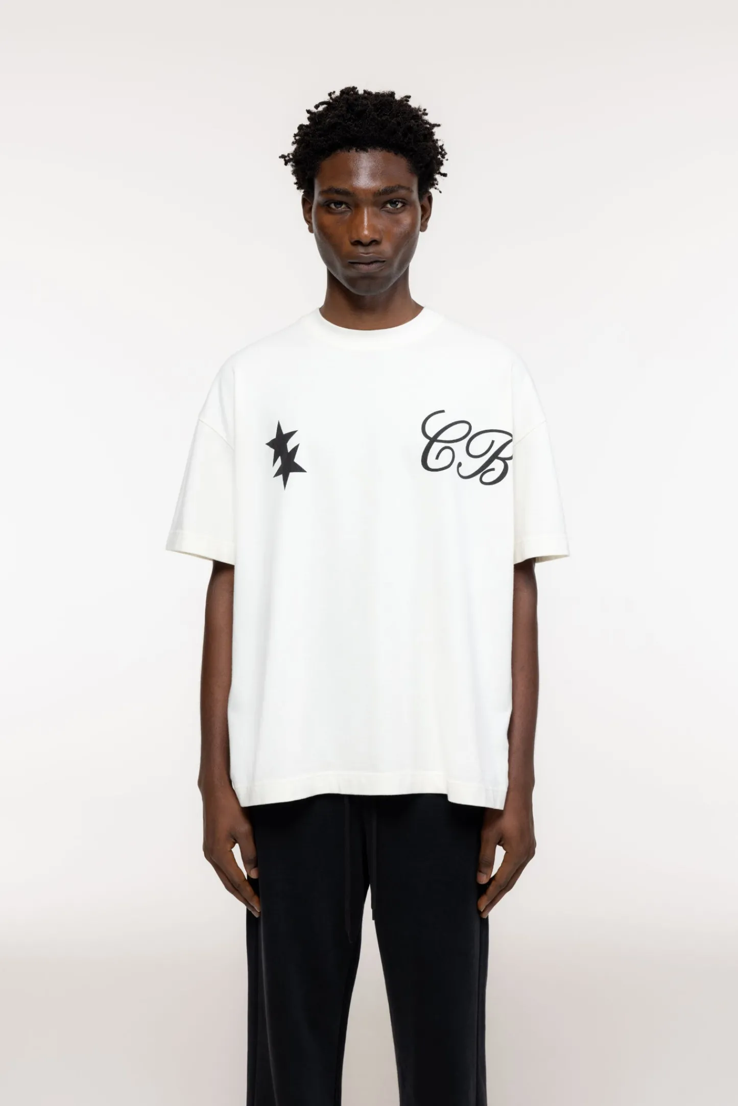 Cole Buxton CURSIVE TWO STARS T-SHIRT| T-Shirts