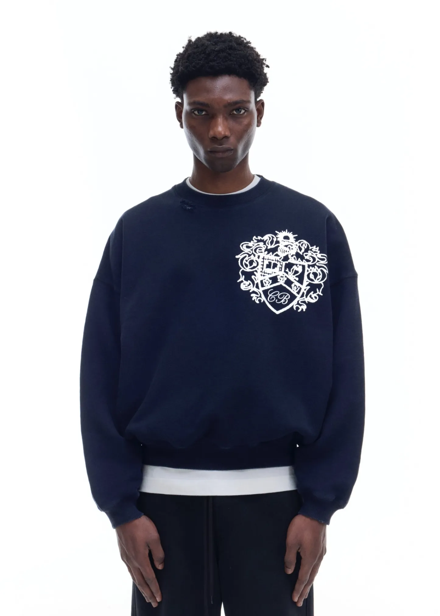 Cole Buxton DISTRESSED COLLEGIATE CREST SWEATSHIRT| Sweatshirts
