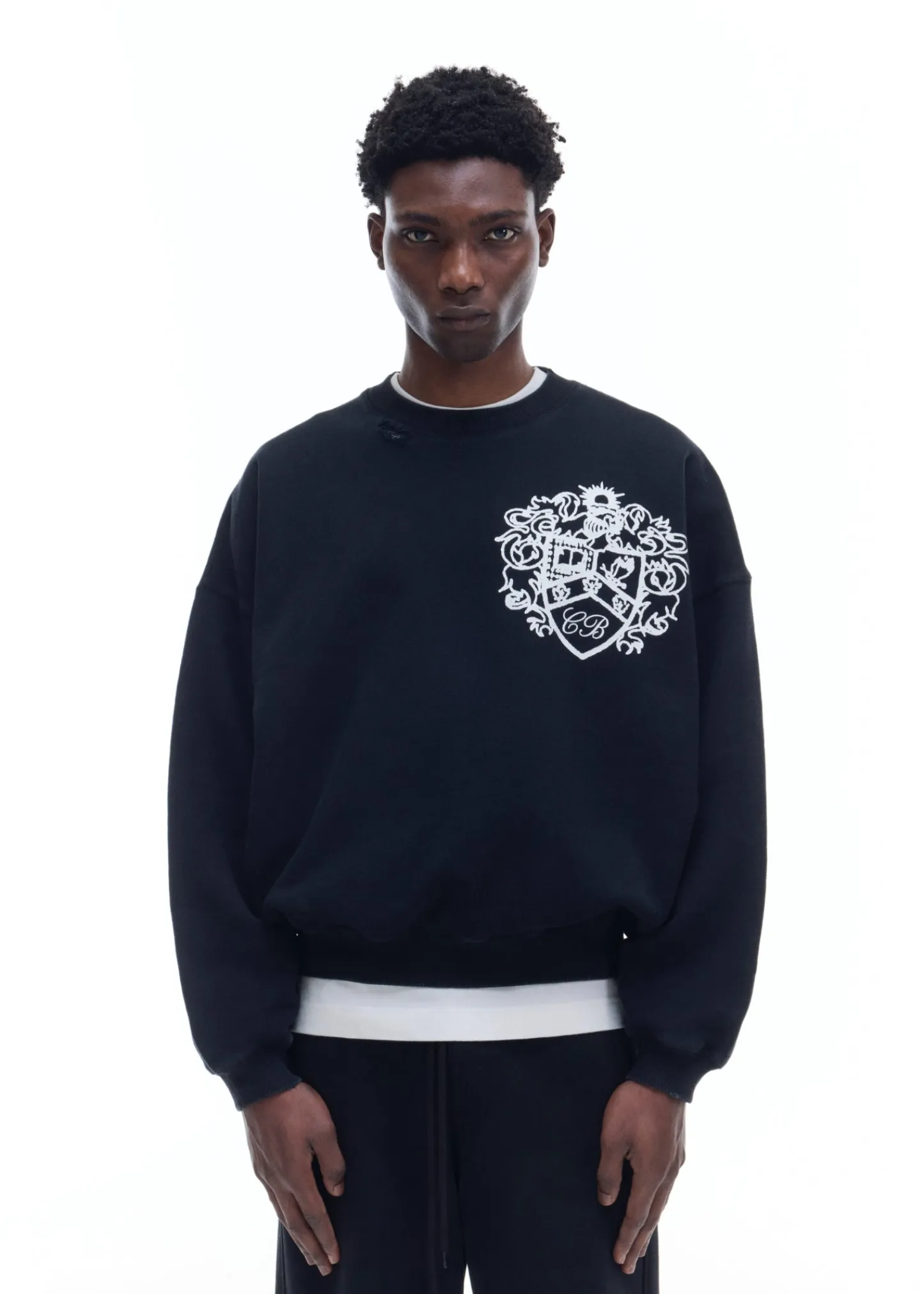 Cole Buxton DISTRESSED COLLEGIATE CREST SWEATSHIRT| Sweatshirts