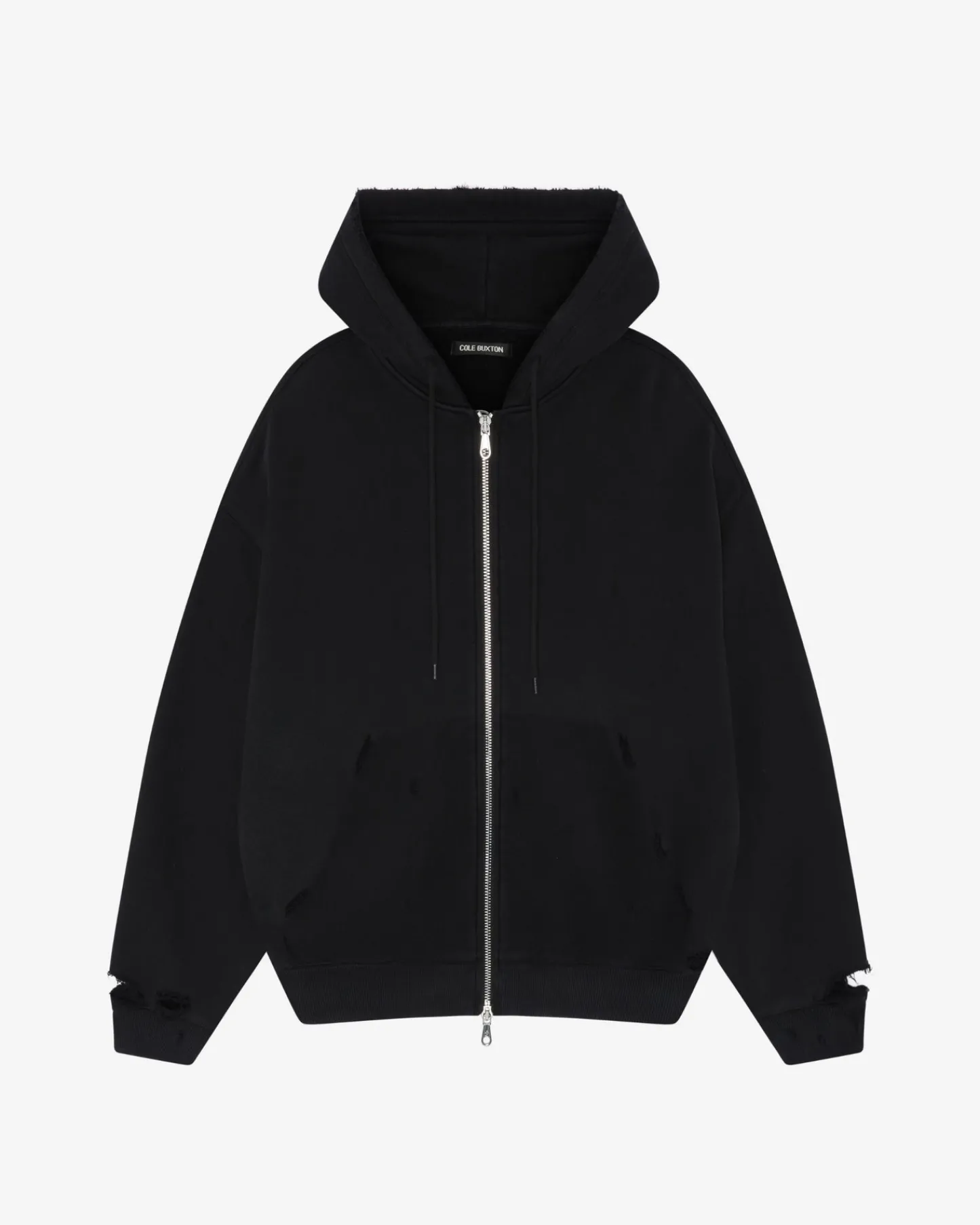 Cole Buxton DISTRESSED ZIPPED HOODIE| Hoodies