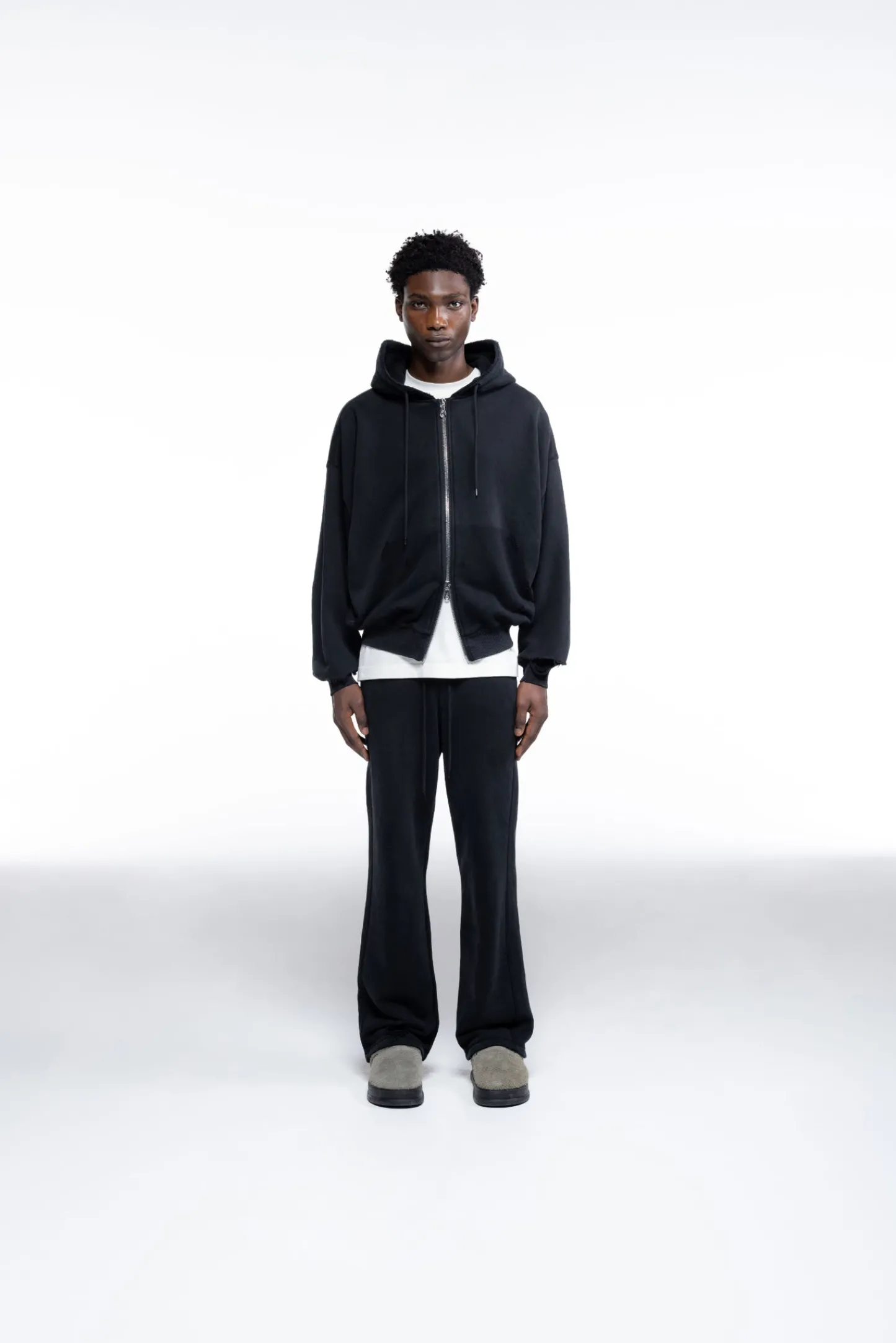 Cole Buxton DISTRESSED ZIPPED HOODIE| Hoodies