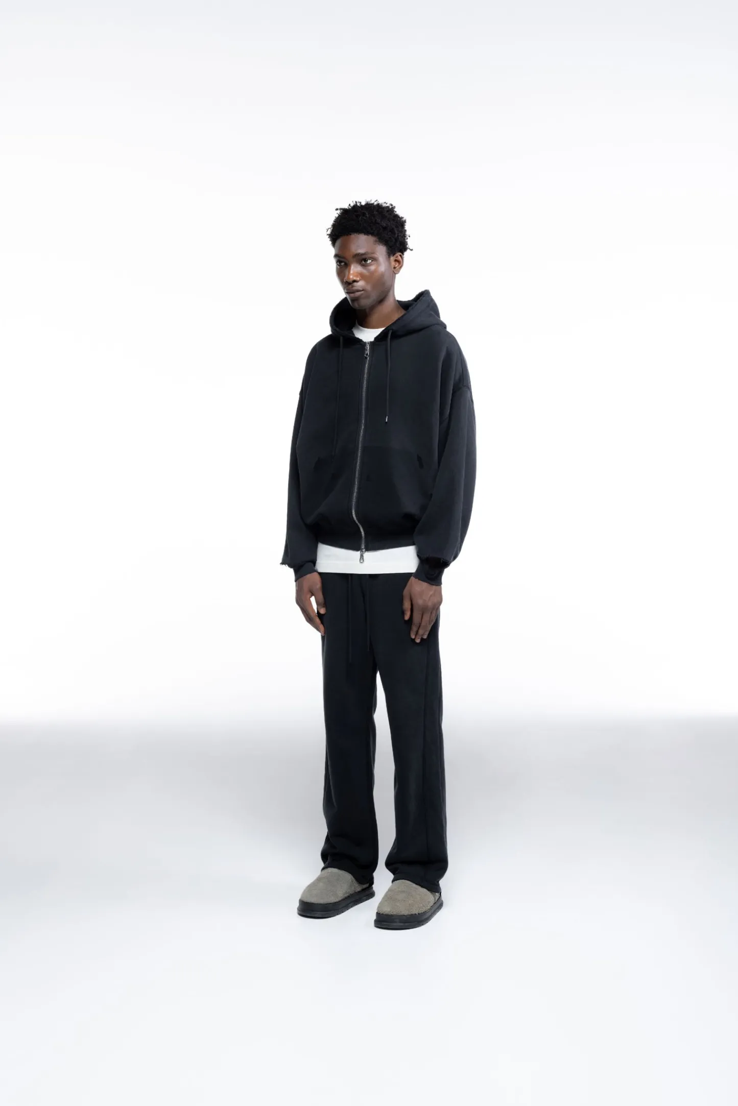 Cole Buxton DISTRESSED ZIPPED HOODIE| Hoodies