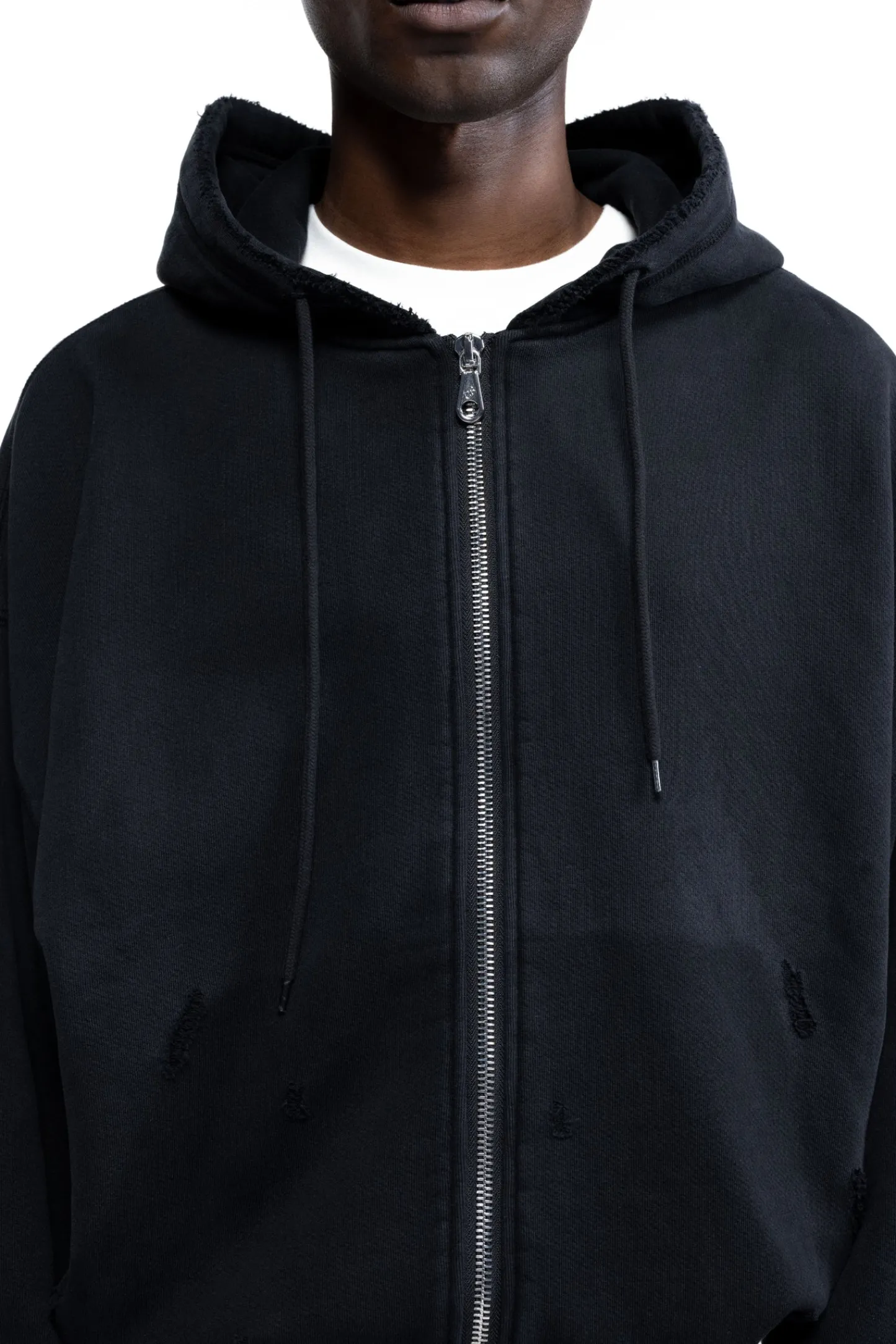 Cole Buxton DISTRESSED ZIPPED HOODIE| Hoodies