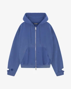 Cole Buxton DISTRESSED ZIPPED HOODIE| Hoodies