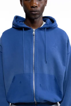 Cole Buxton DISTRESSED ZIPPED HOODIE| Hoodies