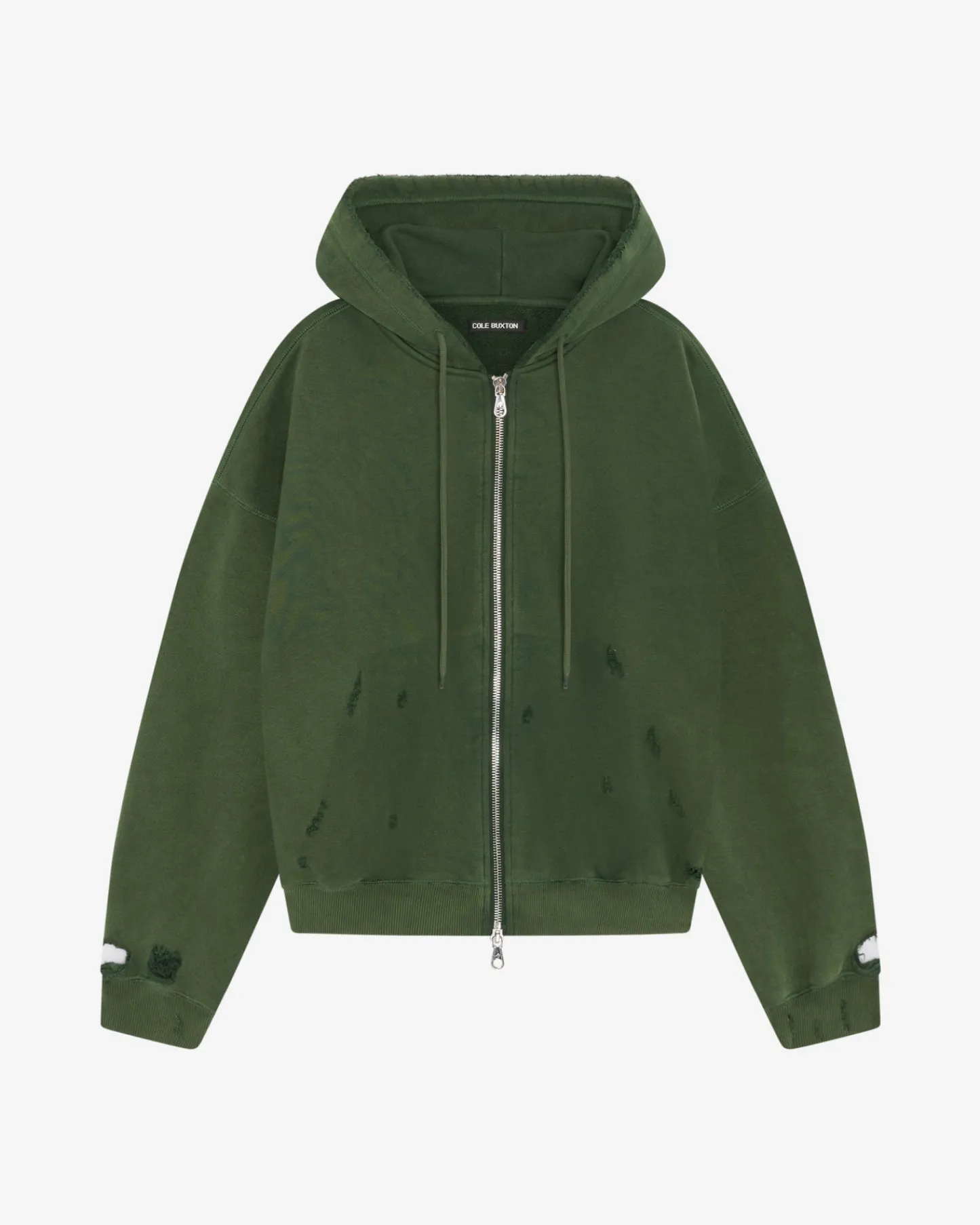 Cole Buxton DISTRESSED ZIPPED HOODIE| Hoodies