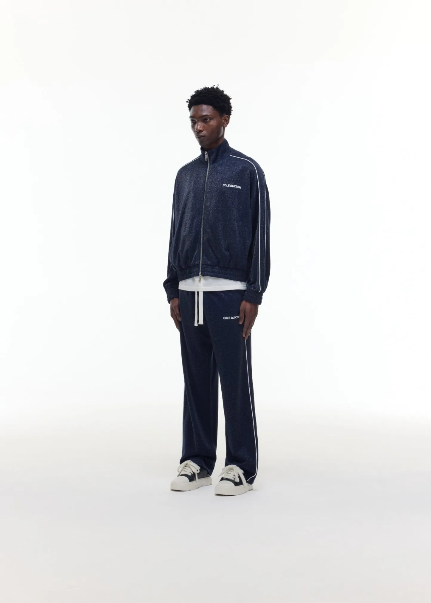 Cole Buxton GLITTER PIPED TRACK JACKET| Outerwear