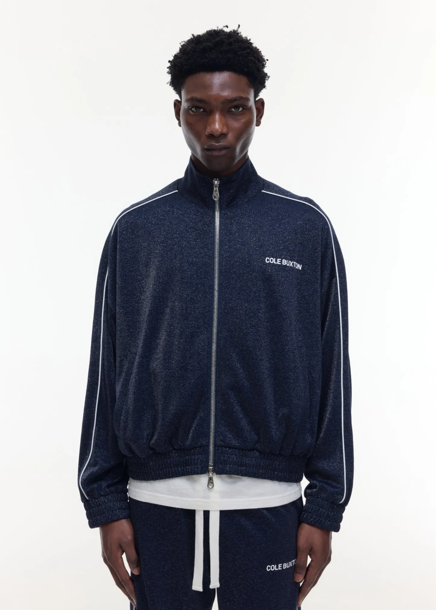 Cole Buxton GLITTER PIPED TRACK JACKET| Outerwear