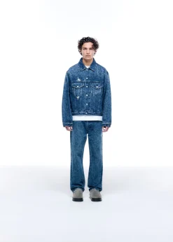 Cole Buxton LEOPARD PRINT DENIM JACKET| Outerwear|Denim