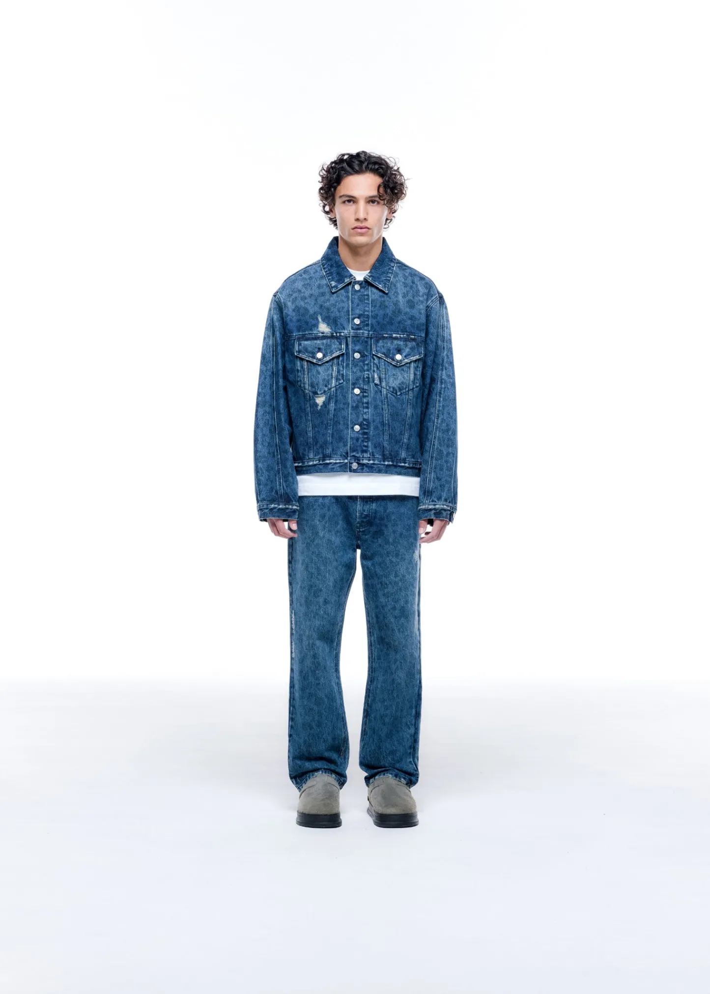 Cole Buxton LEOPARD PRINT DENIM JACKET| Outerwear|Denim