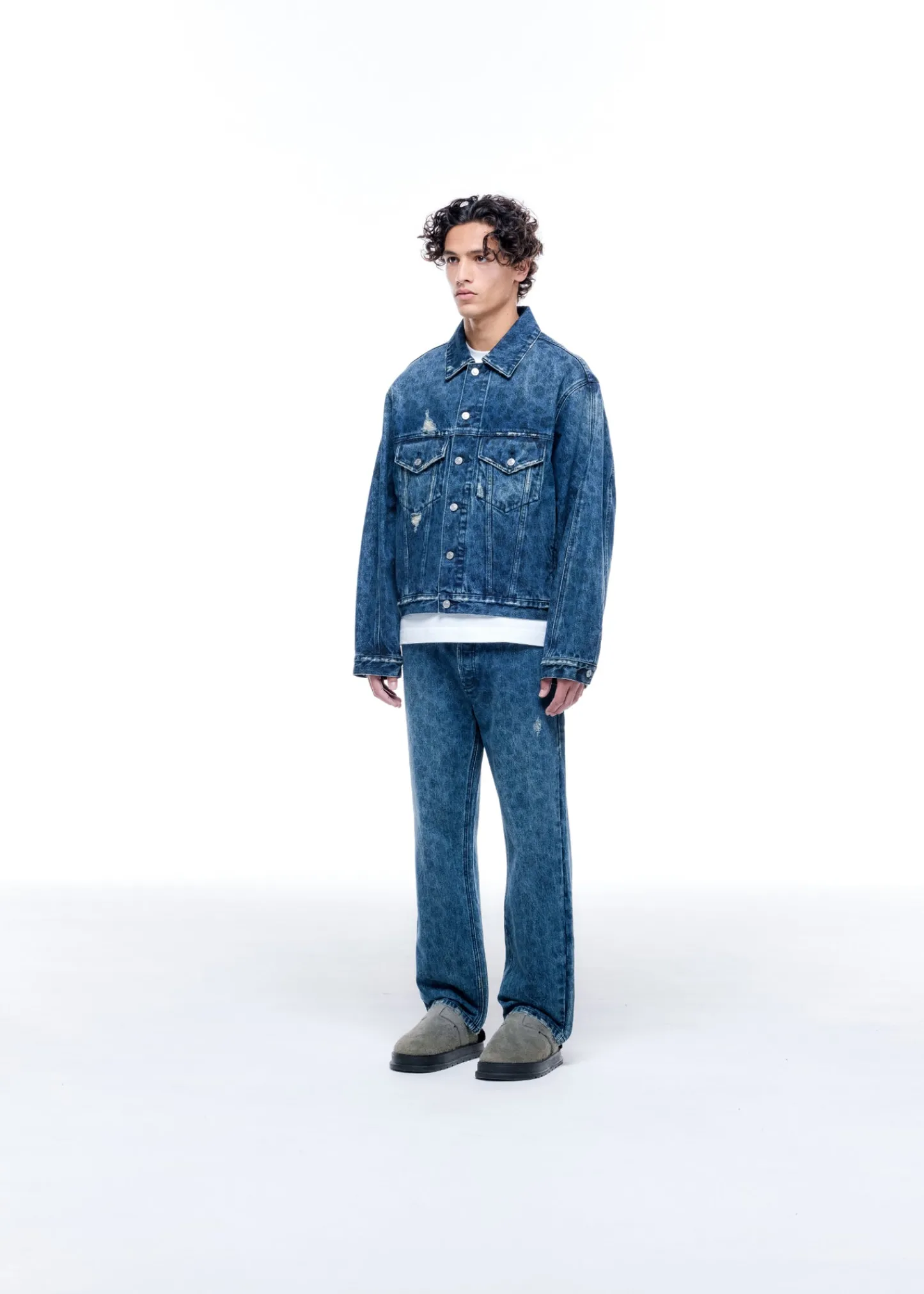 Cole Buxton LEOPARD PRINT DENIM JACKET| Outerwear|Denim