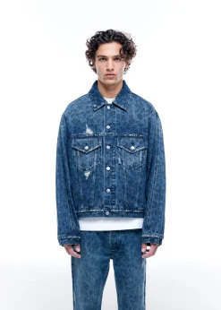 Cole Buxton LEOPARD PRINT DENIM JACKET| Outerwear|Denim